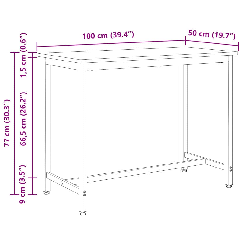 τραπέζι Λευκό 100 x 50 x 77 εκ Μηχανισμένο ξύλο και ατσάλι