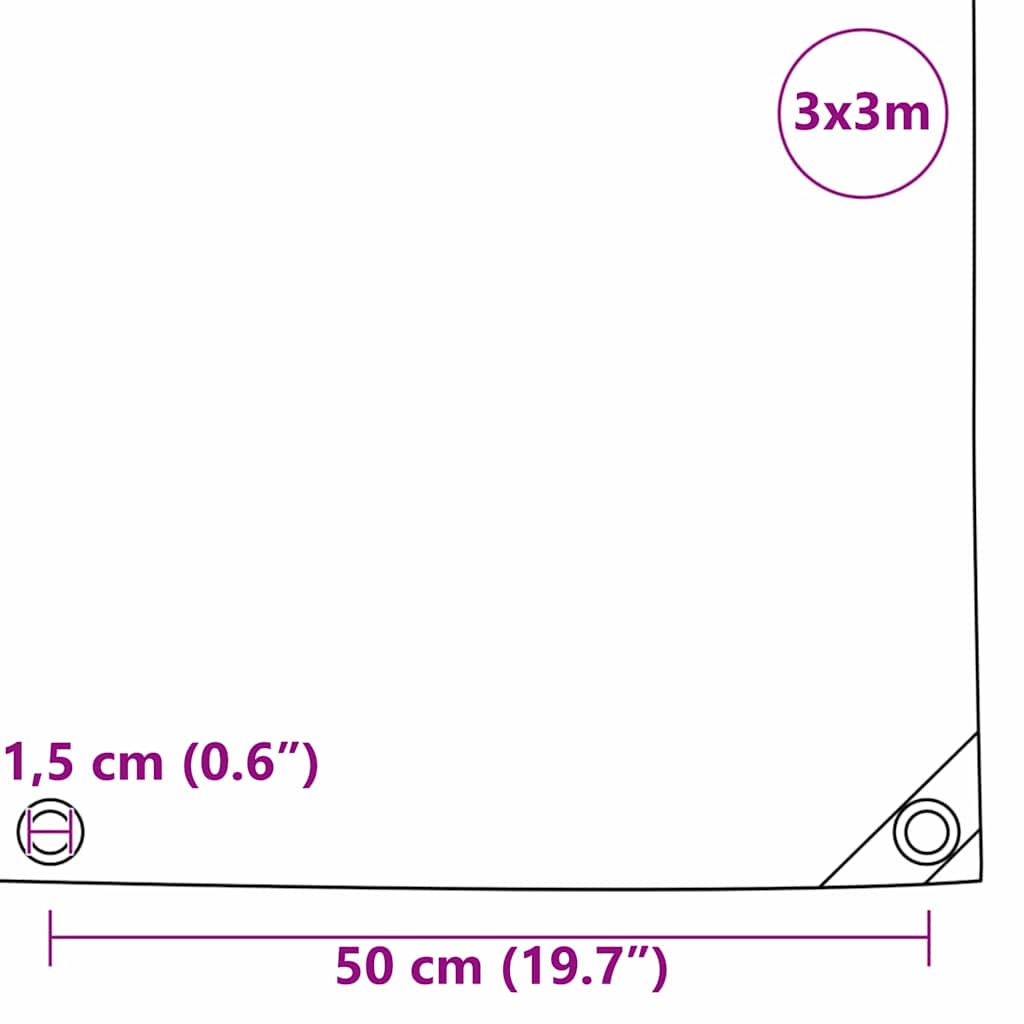 Τέντα 650g / m² Καφέ 3 x 3 m Καμβάς με επικάλυψη PVC