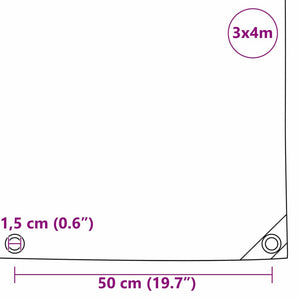 Τέντα 650g / m² Καφέ 3 x 4 m Καμβάς με επικάλυψη PVC