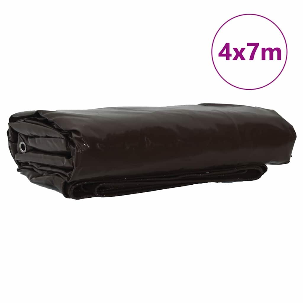 Τέντα 650g / m² Καφέ 4 x 7 m Καμβάς με επικάλυψη PVC