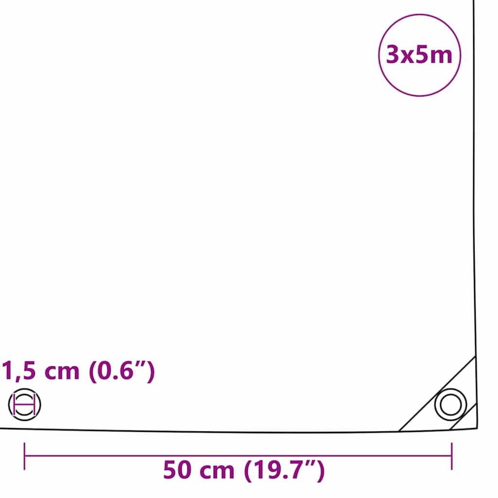 Τέντα 650g / m² Μπεζ 3 x 5 m Καμβάς με επικάλυψη PVC - Pakobazaar