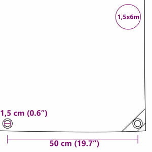 Τέντα 650g / m² Μπεζ 1,5 x 6 m Καμβάς με επικάλυψη PVC