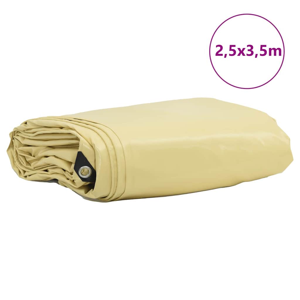 Τέντα 650g / m² Μπεζ 2,5 x 3,5 m Καμβάς με επικάλυψη PVC