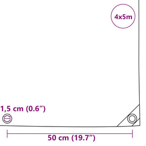 Τέντα 650g / m² Λαδί 4 x 5 m Καμβάς με επικάλυψη PVC