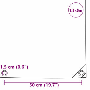 Τέντα 650g / m² Λαδί 1,5 x 6 m Καμβάς με επικάλυψη PVC