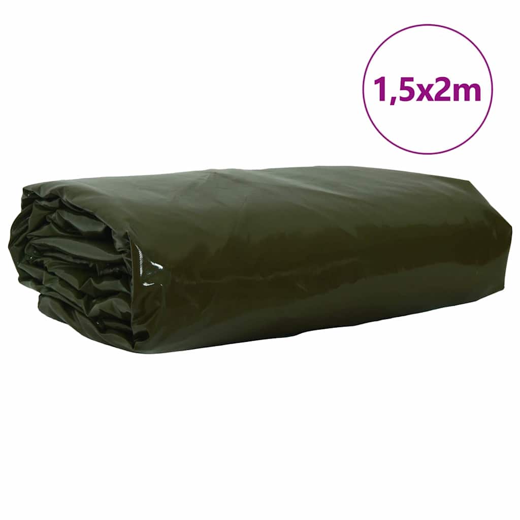 Τέντα 650g / m² Ελιά Πράσινη 1,5 x 2 m Καμβάς με επικάλυψη PVC