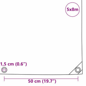 Τέντα 650g / m² Ελιά Πράσινη 5 x 8 m Καμβάς με επικάλυψη PVC - Pakobazaar