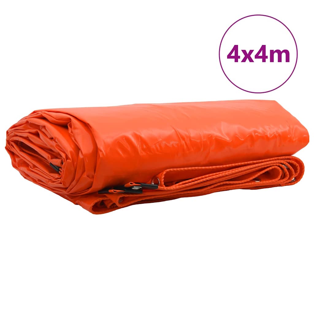 Τέντα 650g / m² Πορτοκαλί 4 x 4 m Καμβάς με επικάλυψη PVC