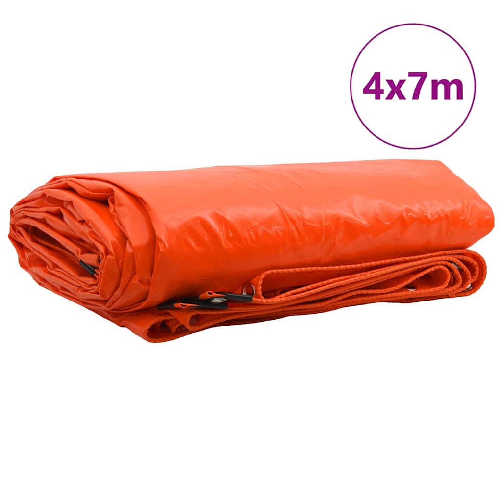 Τέντα 650g / m² Πορτοκαλί 4 x 7 m Καμβάς με επικάλυψη PVC - Pakobazaar