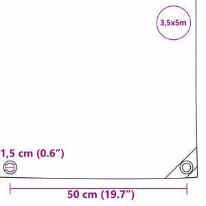 Τέντα 650g / m² Πορτοκαλί 3,5 x 5 m Καμβάς με επικάλυψη PVC
