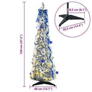 Τεχνητό Χριστουγεννιάτικο Δέντρο με 50 LED Λευκό 120 cm PVC - Pakobazaar