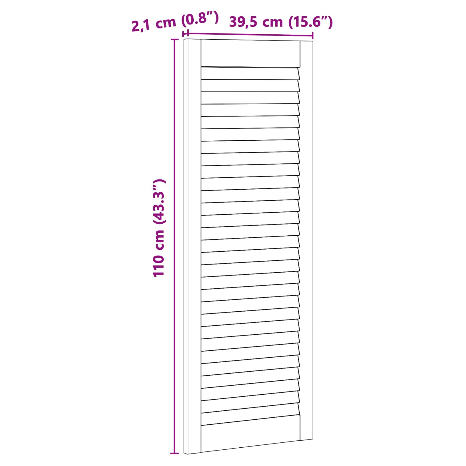 Πόρτα Ντουλάπας με πόρτα 4 pcs Φυσικό 110 x 2,1 x 39,5 cm