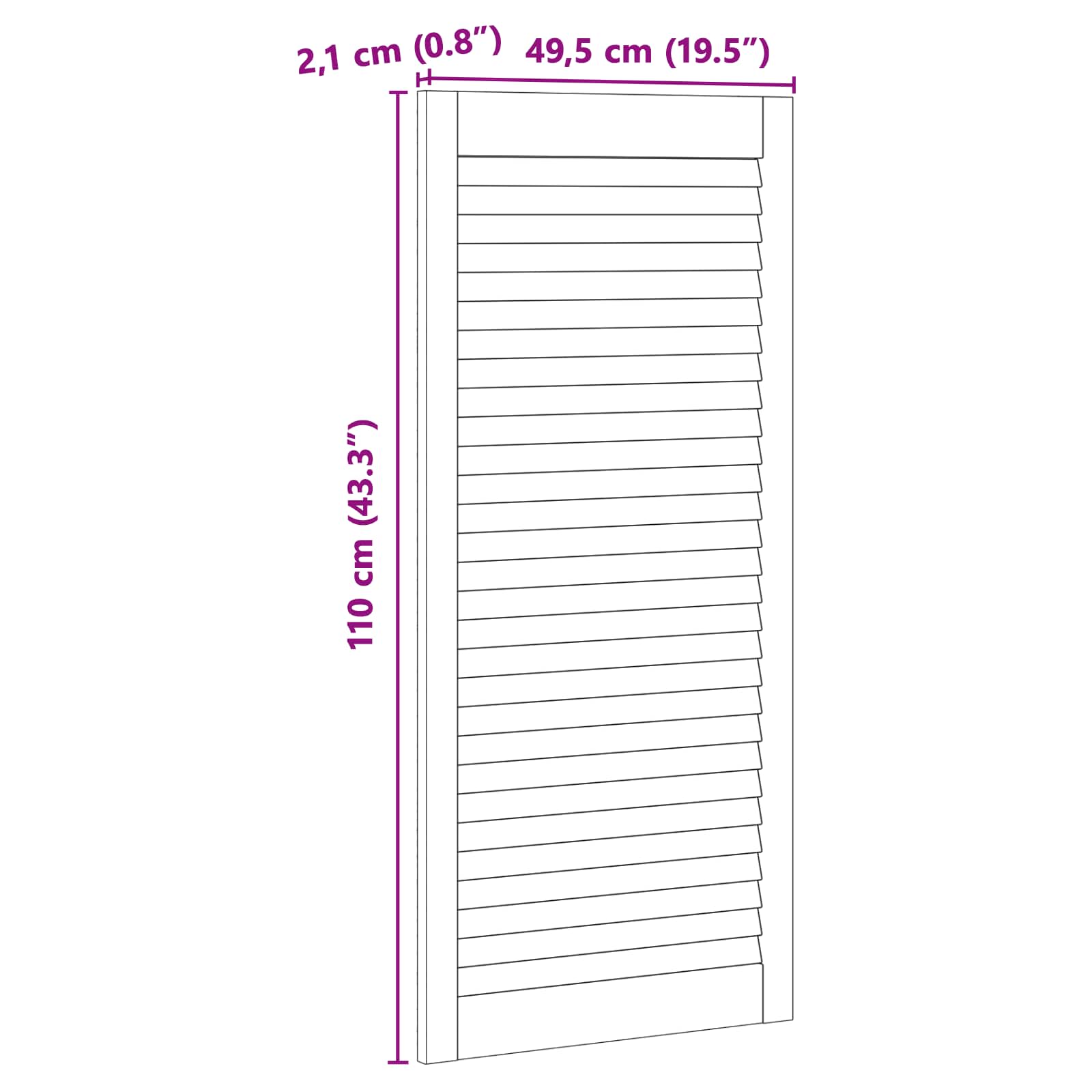 Πόρτα Ντουλάπας με πόρτα 4 pcs Φυσικό 49,5 x 2,1 x 110 εκ