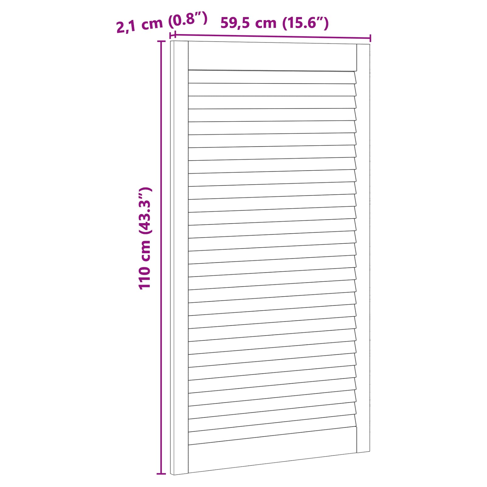 Πόρτα Ντουλάπας με πόρτα 4 pcs Φυσικό 110 x 2,1 x 59,5 cm