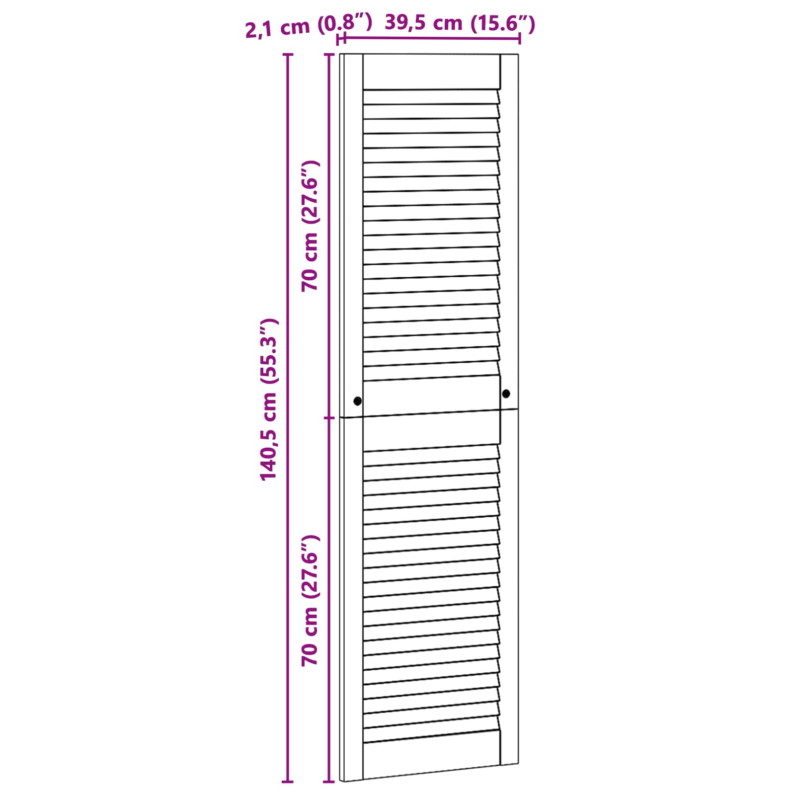 Πόρτα Ντουλάπας με πόρτα 4 pcs Φυσικό 140,5 x 2,1 x 39,5 cm - Pakobazaar