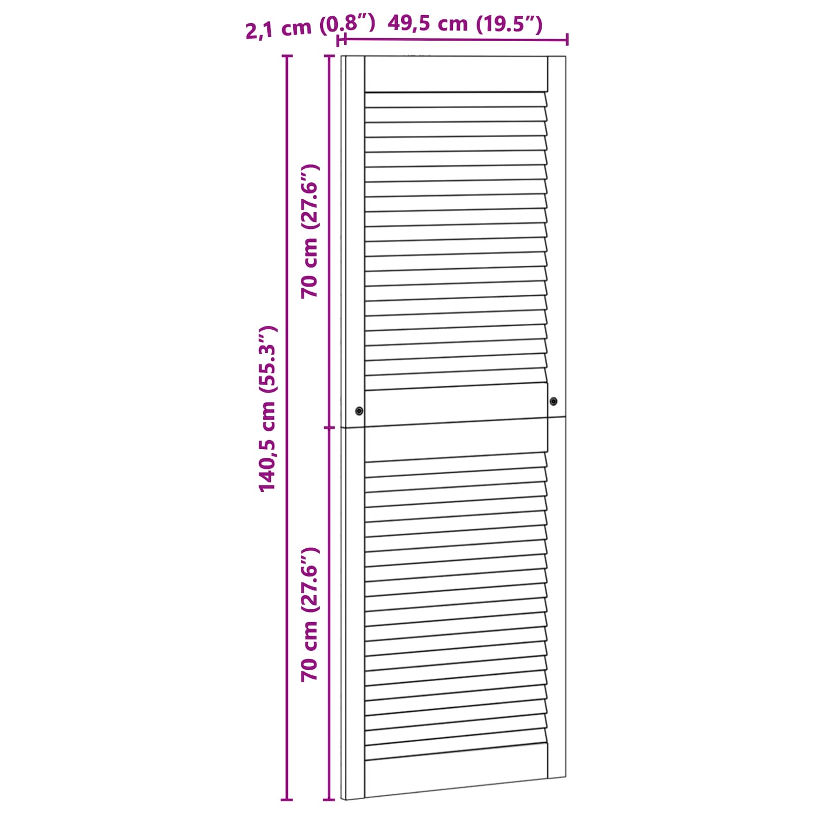 Πόρτα Ντουλάπας με πόρτα 4 pcs Φυσικό 49,5 x 2,1 x 140,5 εκ - Pakobazaar
