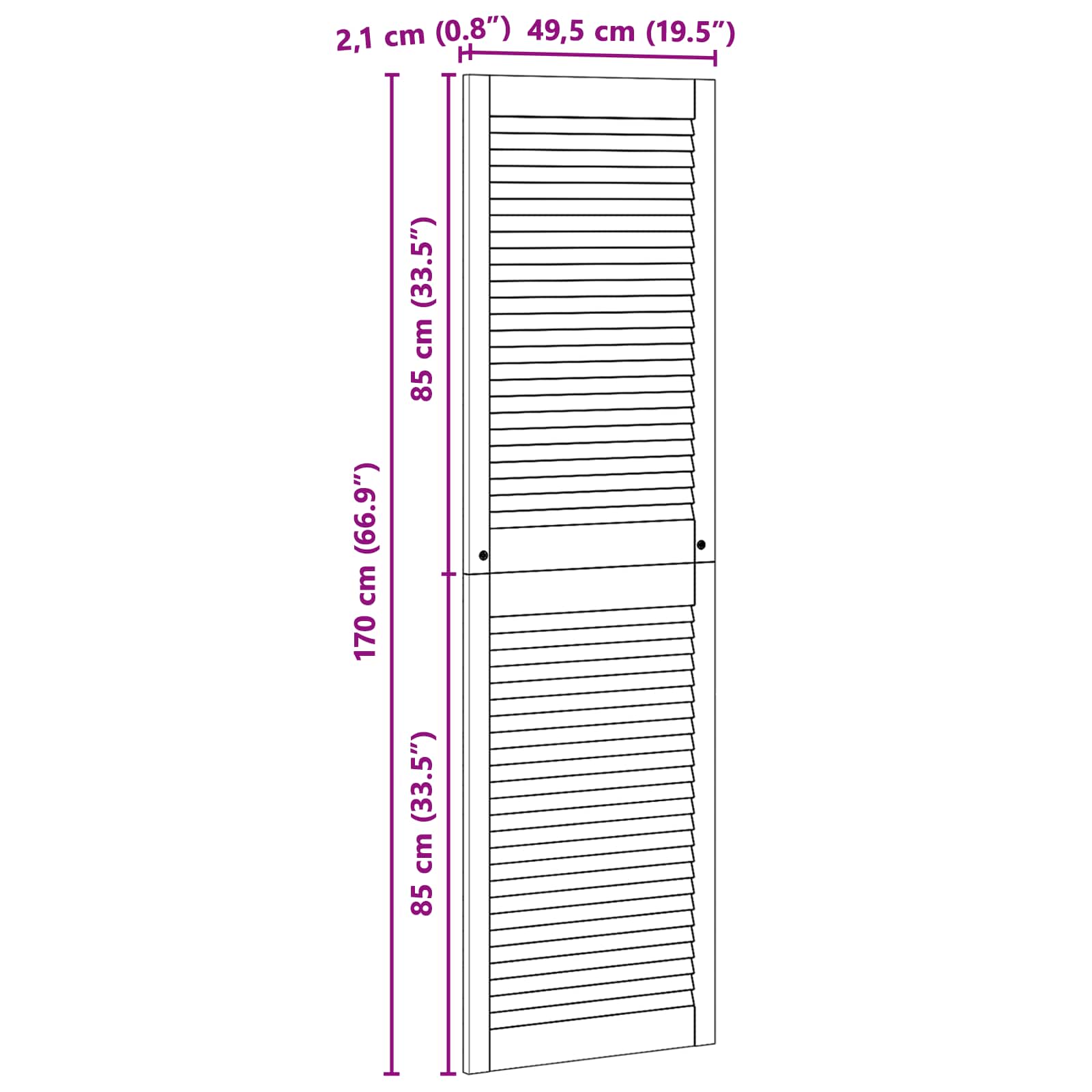 Πόρτα Ντουλάπας με πόρτα 4 pcs Φυσικό 170 x 2,1 x 49,5 cm - Pakobazaar