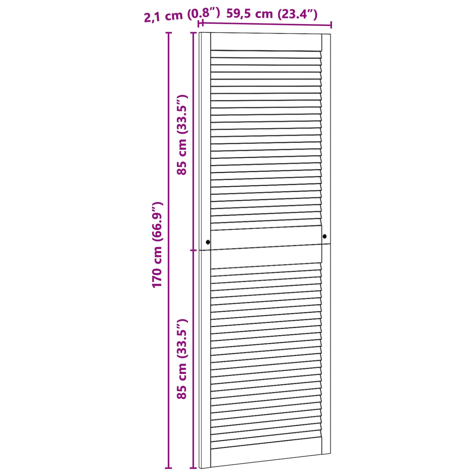 Πόρτα Ντουλάπας με πόρτα 4 pcs Φυσικό 170 x 2,1 x 59,5 cm - Pakobazaar