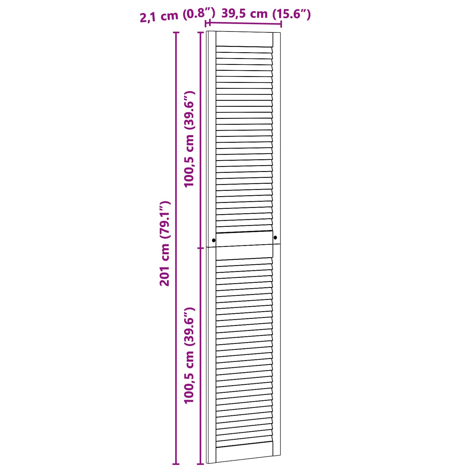 Πόρτα Ντουλάπας με πόρτα 4 pcs Φυσικό 201 x 2,1 x 39,5 cm - Pakobazaar