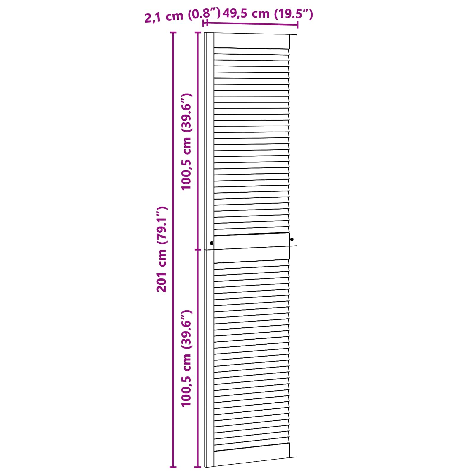 Πόρτα Ντουλάπας με πόρτα 4 pcs Φυσικό 201 x 2,1 x 49,5 cm - Pakobazaar