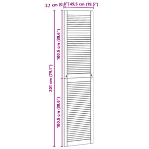 Πόρτα Ντουλάπας με πόρτα 4 pcs Φυσικό 201 x 2,1 x 49,5 cm - Pakobazaar