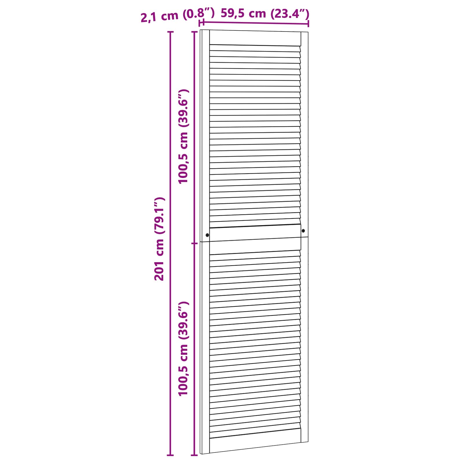 Πόρτα Ντουλάπας με πόρτα 4 pcs Φυσικό 201 x 2,1 x 59,5 cm - Pakobazaar