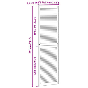 Πόρτα Ντουλάπας με πόρτα 4 pcs Φυσικό 201 x 2,1 x 59,5 cm - Pakobazaar