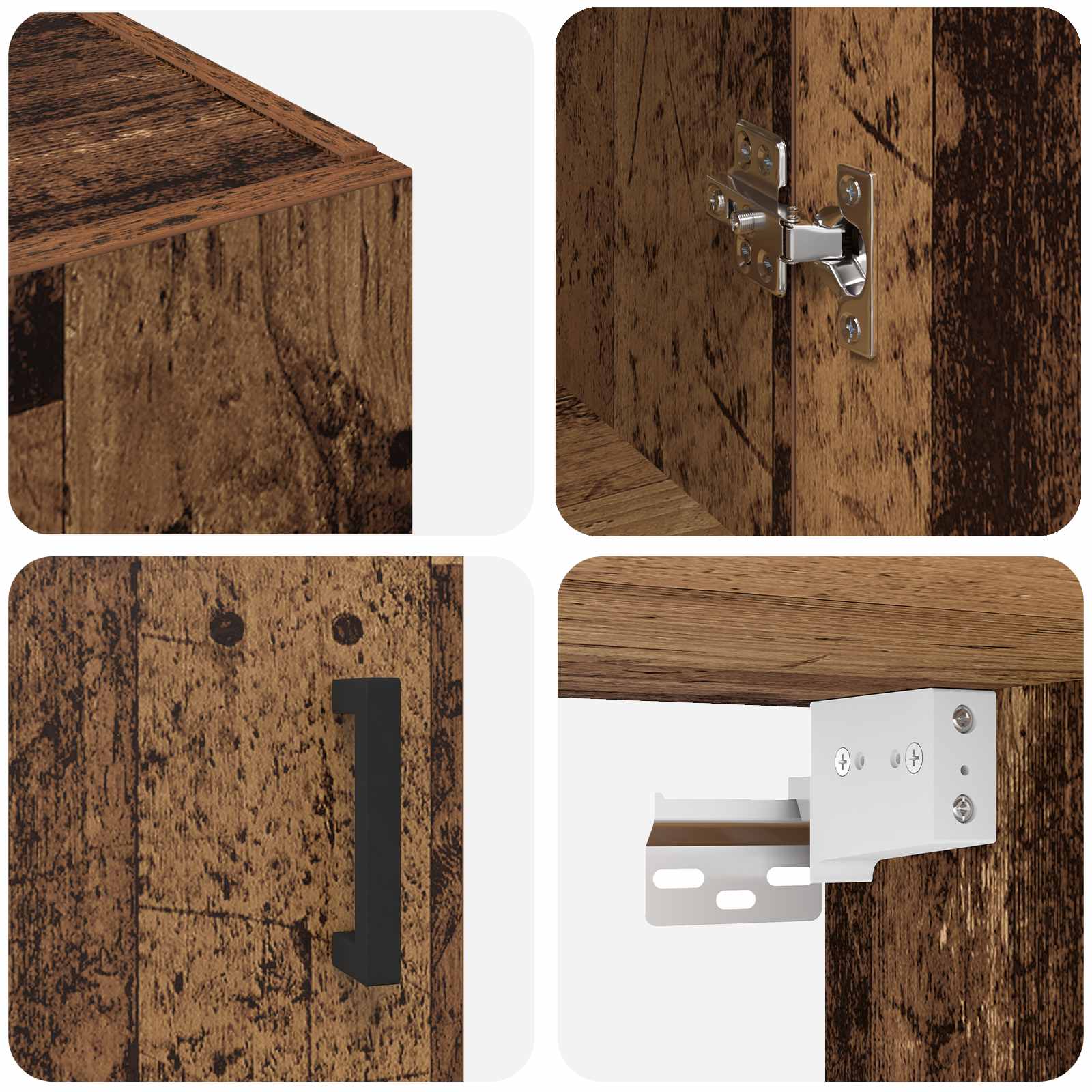 Τοίχου Ντουλάπα Επιτοίχιο 2 pcs Παλιό ξύλο 69,5 x 34 x 90 εκ. - Pakobazaar