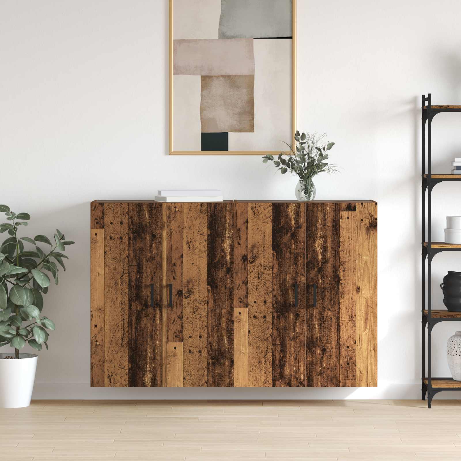 Τοίχου Ντουλάπα Επιτοίχιο 2 pcs Παλιό ξύλο 69,5 x 34 x 90 εκ. - Pakobazaar