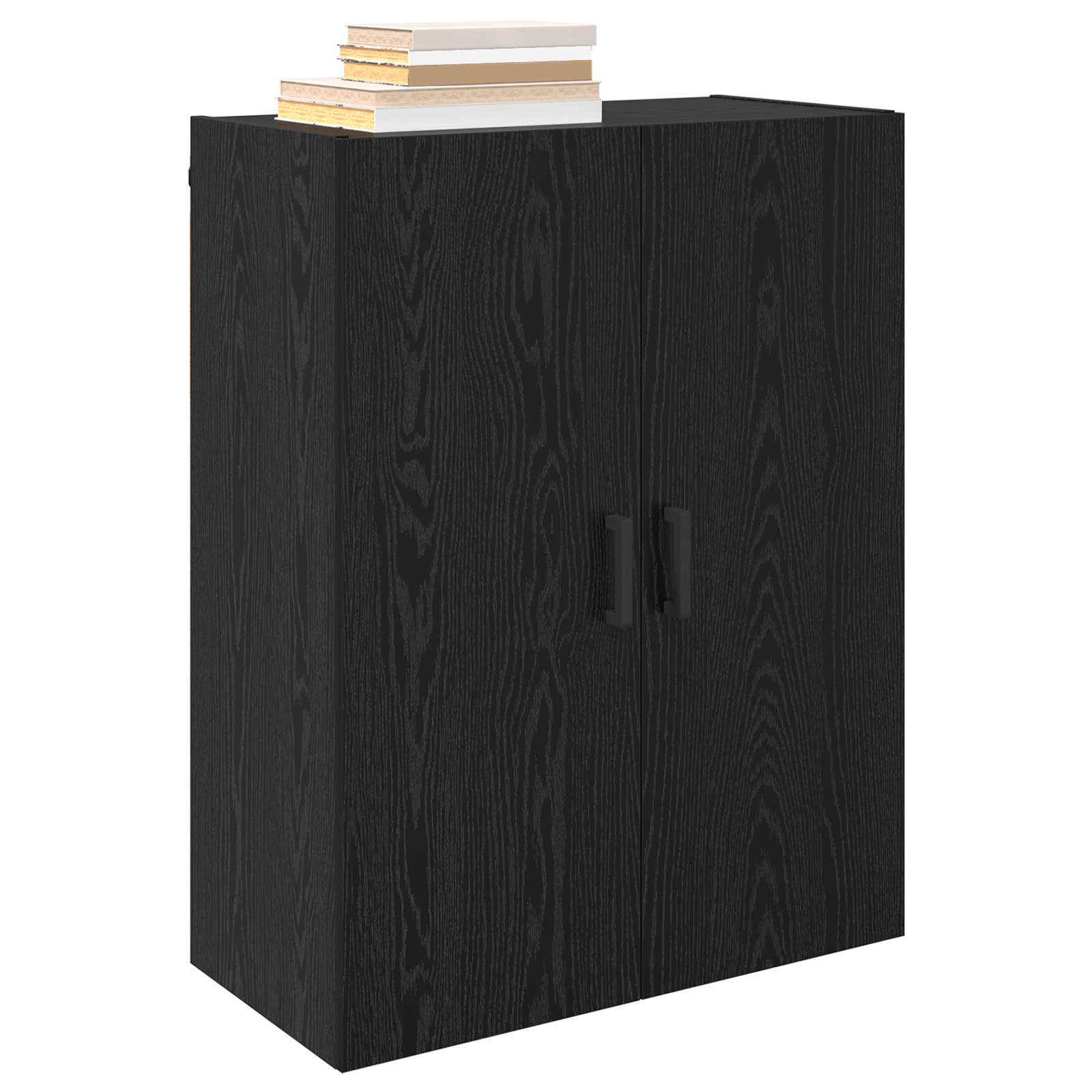 Τοίχου Ντουλάπα Επιτοίχιο 2 pcs Μαύρη Οξυά 69,5 x 34 x 90 εκ. - Pakobazaar