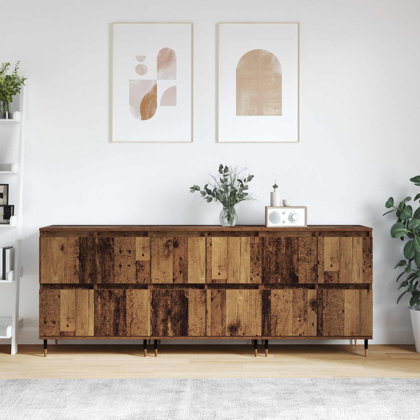 Ντουλάπι αποθήκευσης 3 pcs Παλιό ξύλο 60 x 35 x 70 cm - Pakobazaar