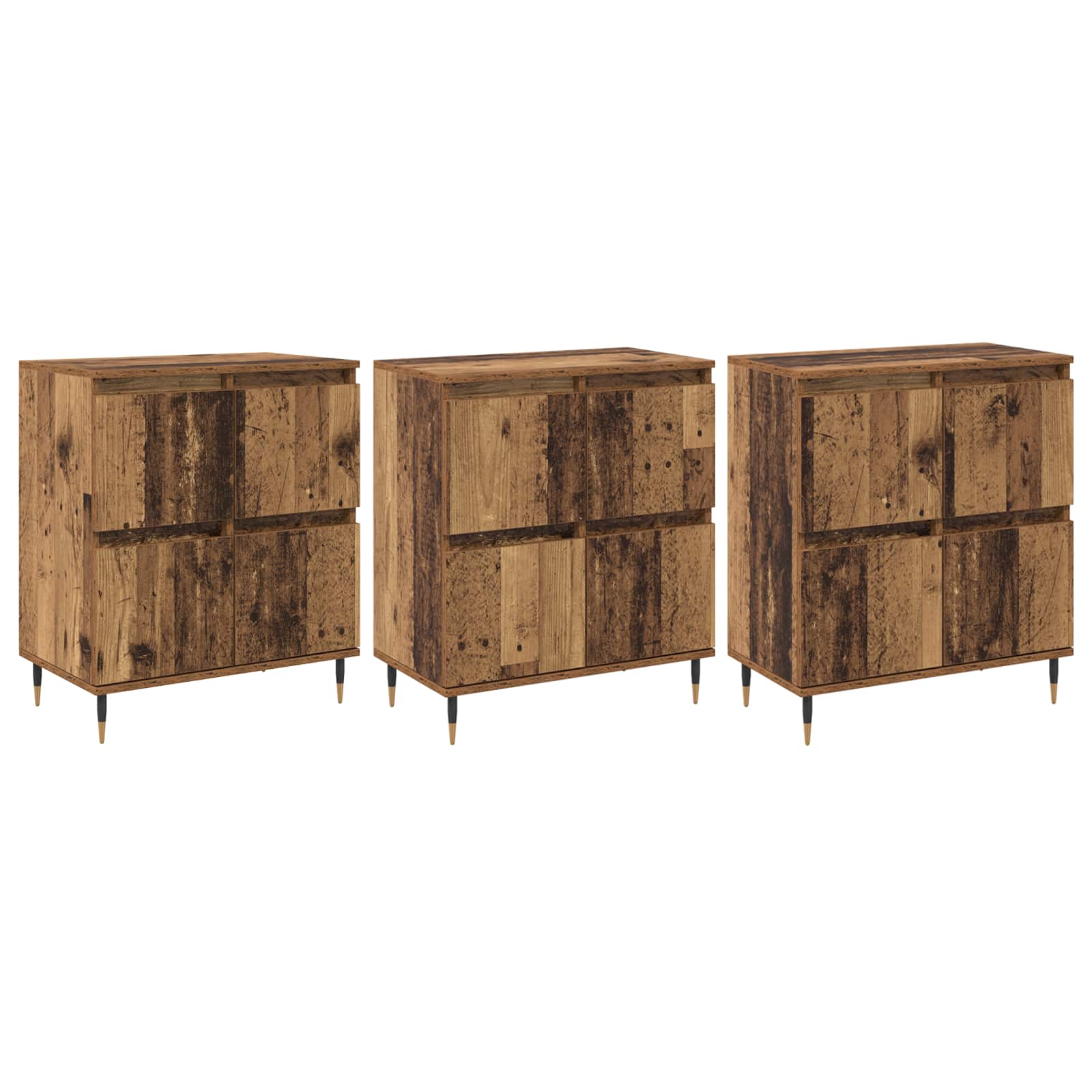 Ντουλάπι αποθήκευσης 3 pcs Παλιό ξύλο 60 x 35 x 70 cm - Pakobazaar