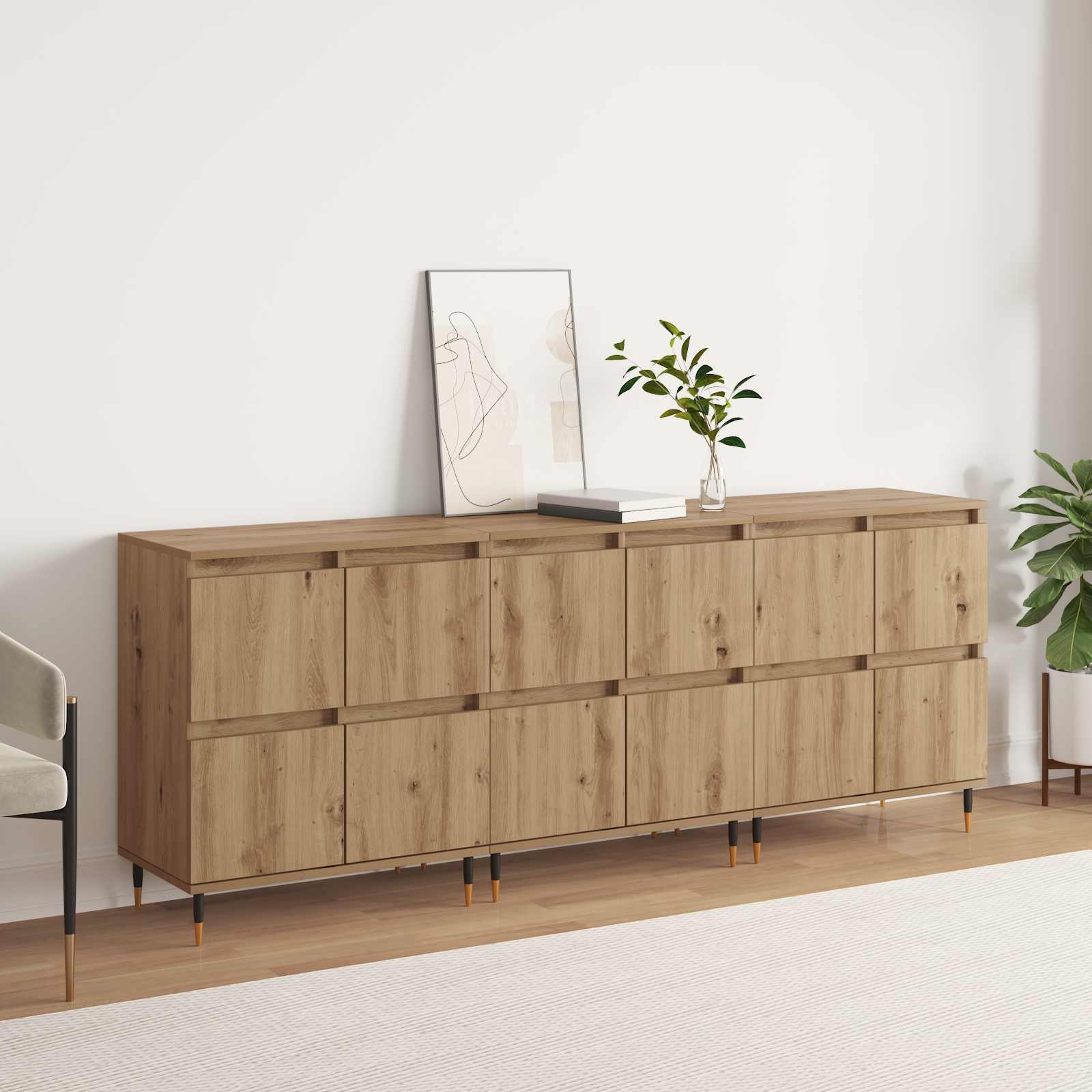 Ντουλάπι αποθήκευσης 3 pcs Artisan Oak 60 x 35 x 70 cm - Pakobazaar