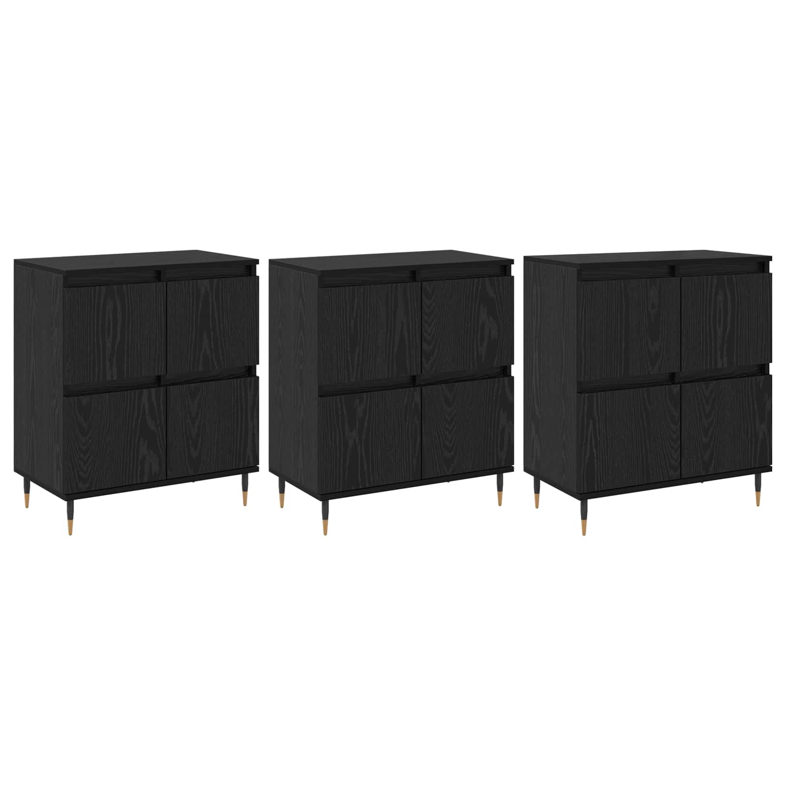 Ντουλάπι αποθήκευσης 3 pcs Μαύρη Οξυά 60 x 35 x 70 cm - Pakobazaar