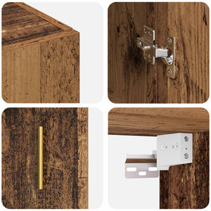 Τοίχου Ντουλάπα Επιτοίχιο 2 pcs Παλιό ξύλο 69,5 x 34 x 90 εκ. - Pakobazaar