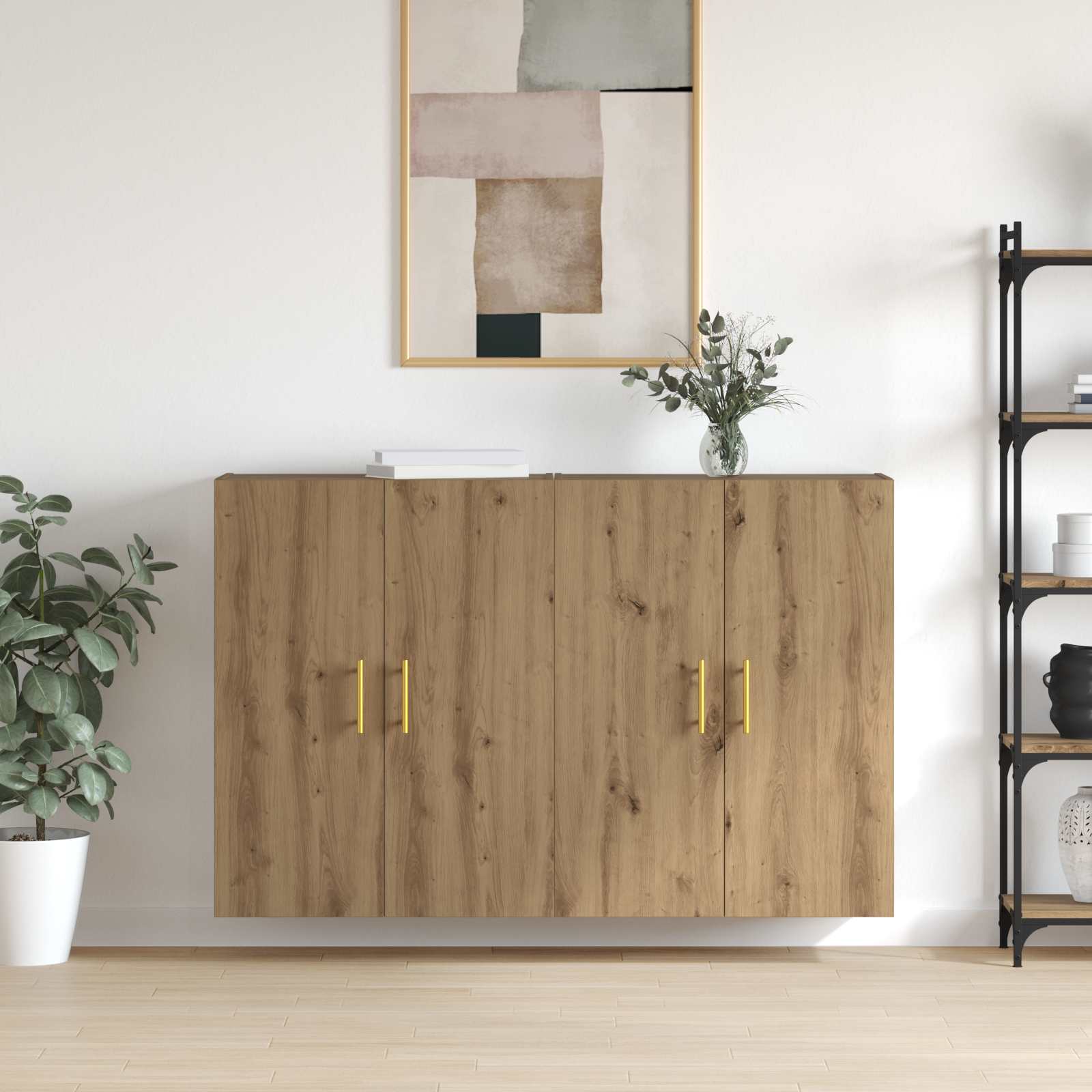 Τοίχου Ντουλάπα Επιτοίχιο 2 pcs Artisan Oak 69,5 x 34 x 90 εκ. - Pakobazaar