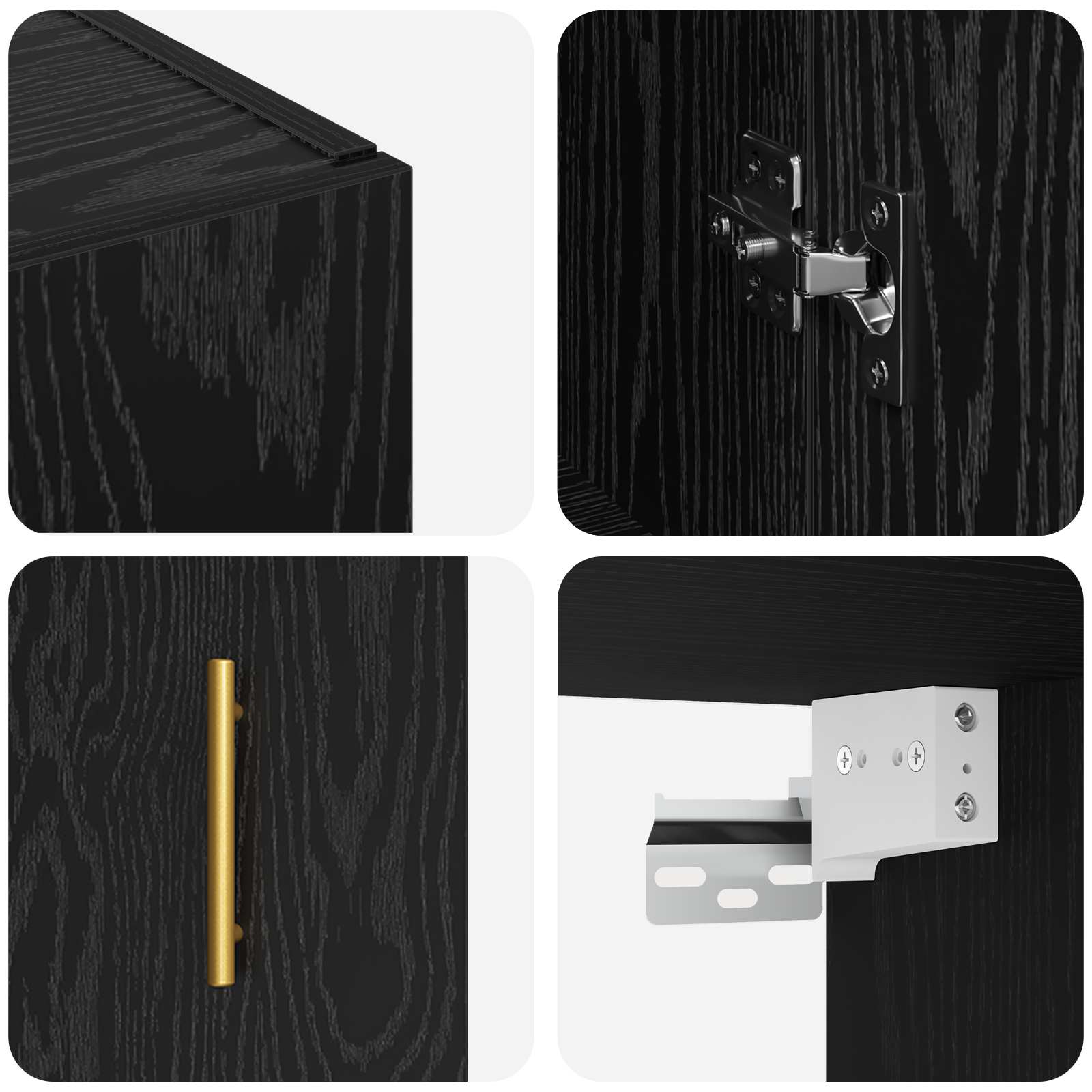 Τοίχου Ντουλάπα Επιτοίχιο 2 pcs Μαύρη Οξυά 69,5 x 34 x 90 εκ. - Pakobazaar