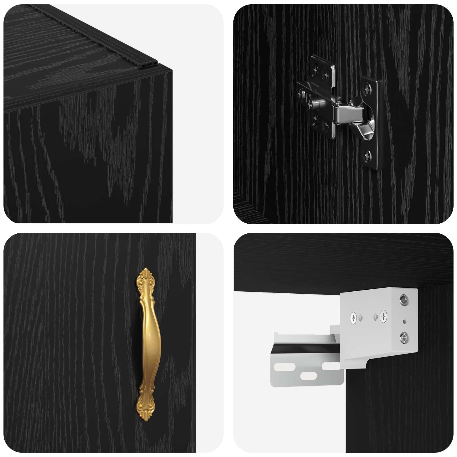 Τοίχου Ντουλάπα Επιτοίχιο 2 pcs Μαύρη Οξυά 69,5 x 34 x 90 εκ. - Pakobazaar