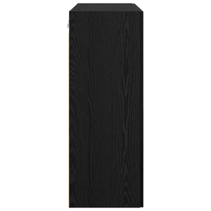 Τοίχου Ντουλάπα Επιτοίχιο 2 pcs Μαύρη Οξυά 69,5 x 34 x 90 εκ. - Pakobazaar
