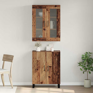 Highboard 2 τμχ. Παλαιό ξύλο 69,5 x 34 x 180 εκ.