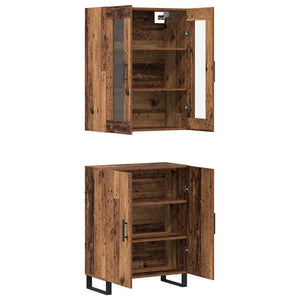 Highboard 2 τμχ. Παλαιό ξύλο 69,5 x 34 x 180 εκ.