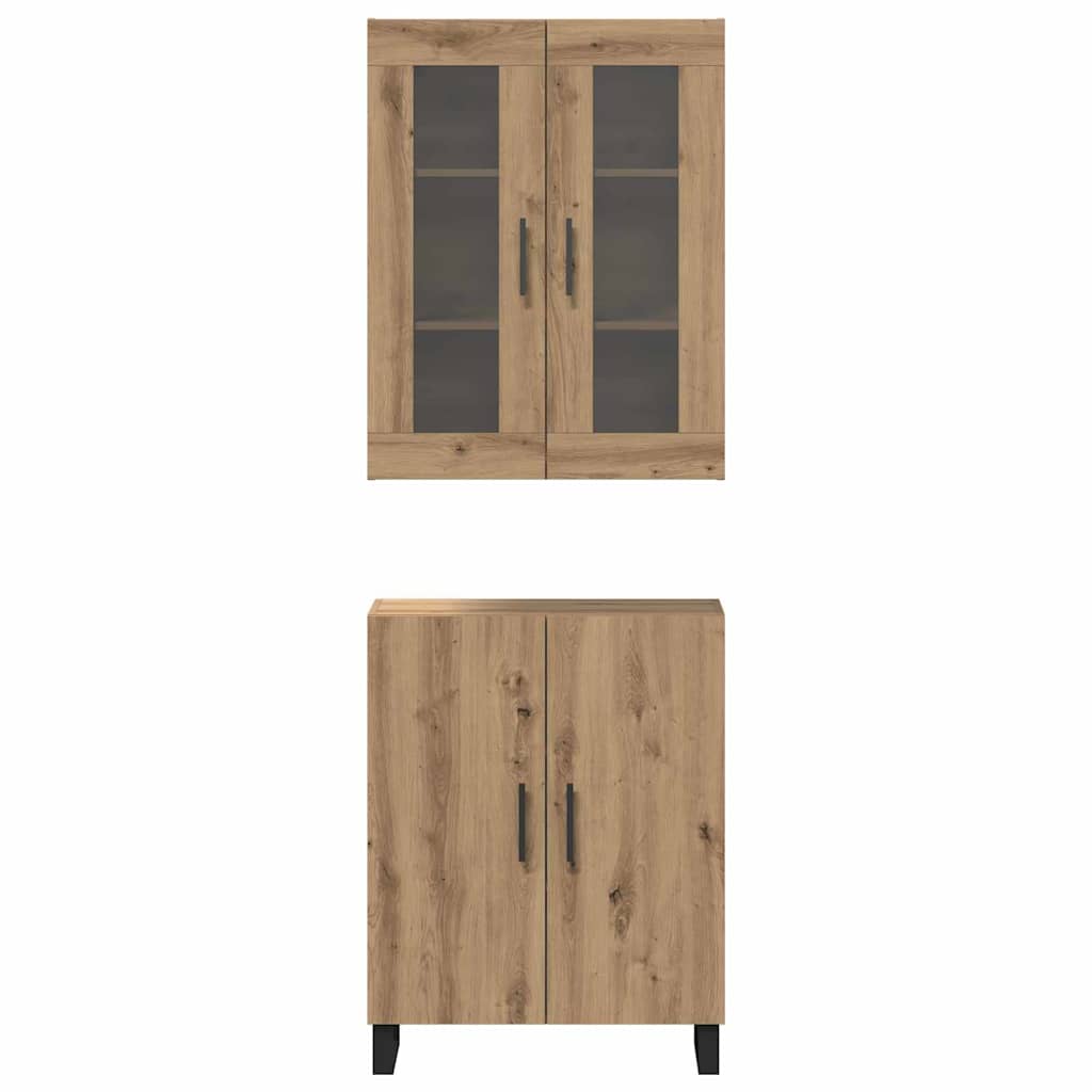 Highboard 2 pcs artisan δρυς Επεξεργασμένο ξύλο