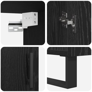 Highboard 2 pcs Μαύρη δρυς Επεξεργασμένο ξύλο - Pakobazaar