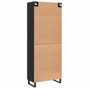 Highboard 2 pcs Μαύρη δρυς Επεξεργασμένο ξύλο - Pakobazaar