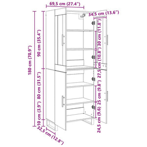 Highboard 2 pcs Μαύρη δρυς Επεξεργασμένο ξύλο - Pakobazaar