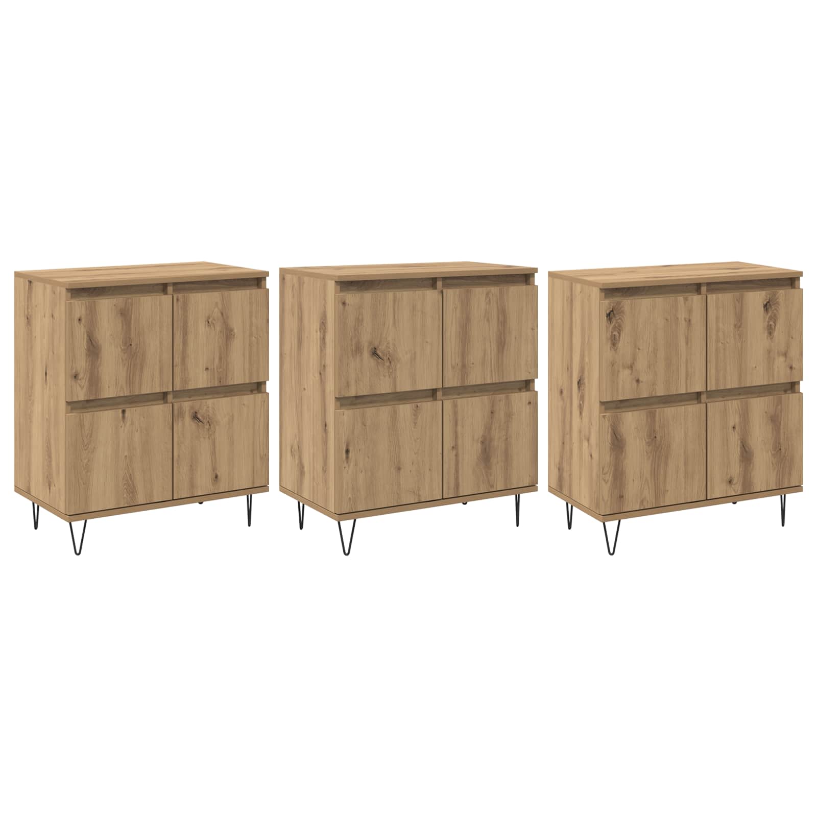 Παραδοσιακά Πλευρικά Έπιπλα 3 pcs Artisan Oak - Pakobazaar