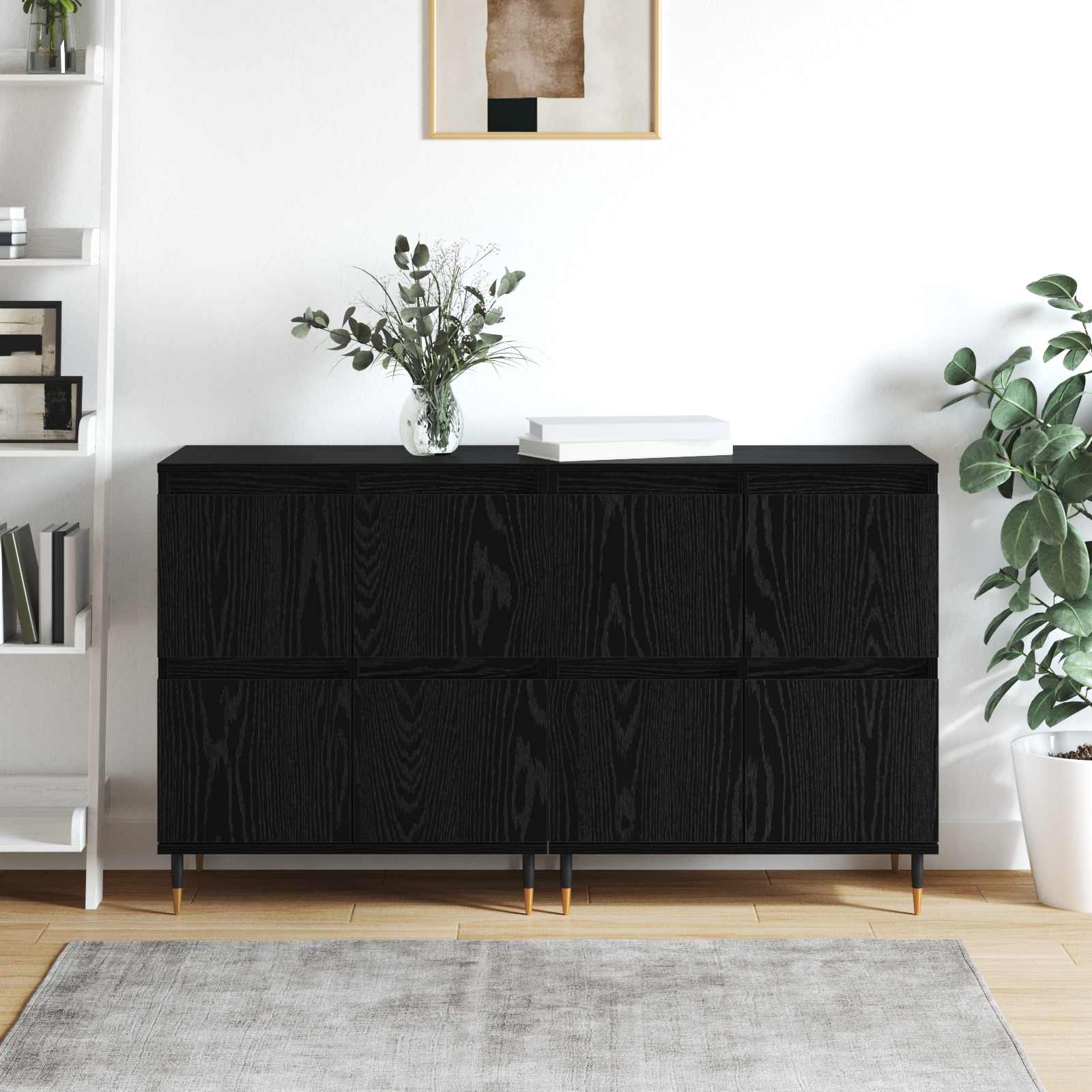 Ντουλάπι αποθήκευσης 2 pcs Μαύρη Οξυά 60 x 35 x 70 cm - Pakobazaar
