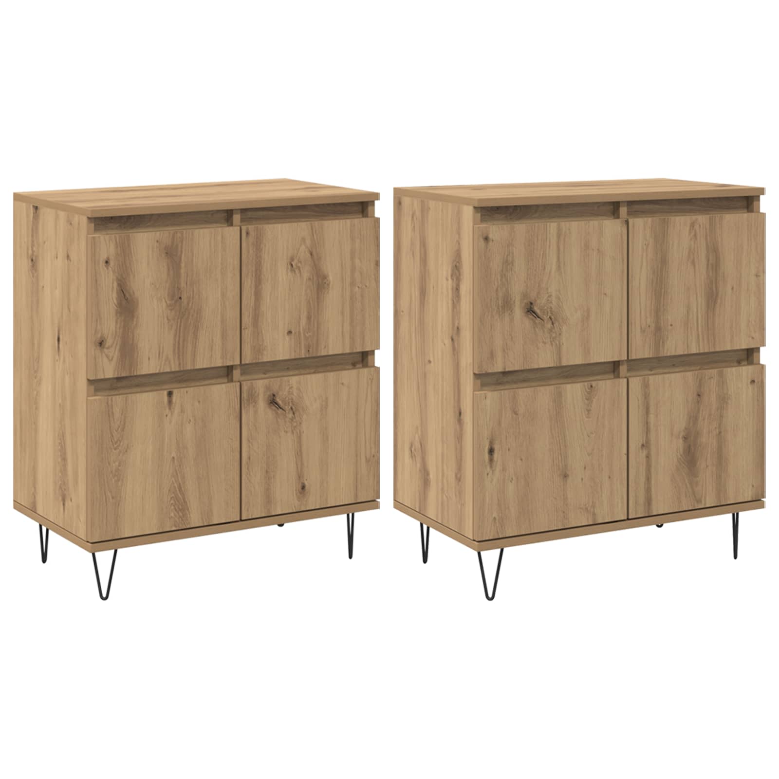 Παραδοσιακά Πλευρικά Έπιπλα 2 pcs artisan δρυς - Pakobazaar