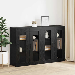 Ντουλάπια Τοίχου 2 pcs Μαύρη δρυς 69,5 x 34 x 90 εκ. - Pakobazaar