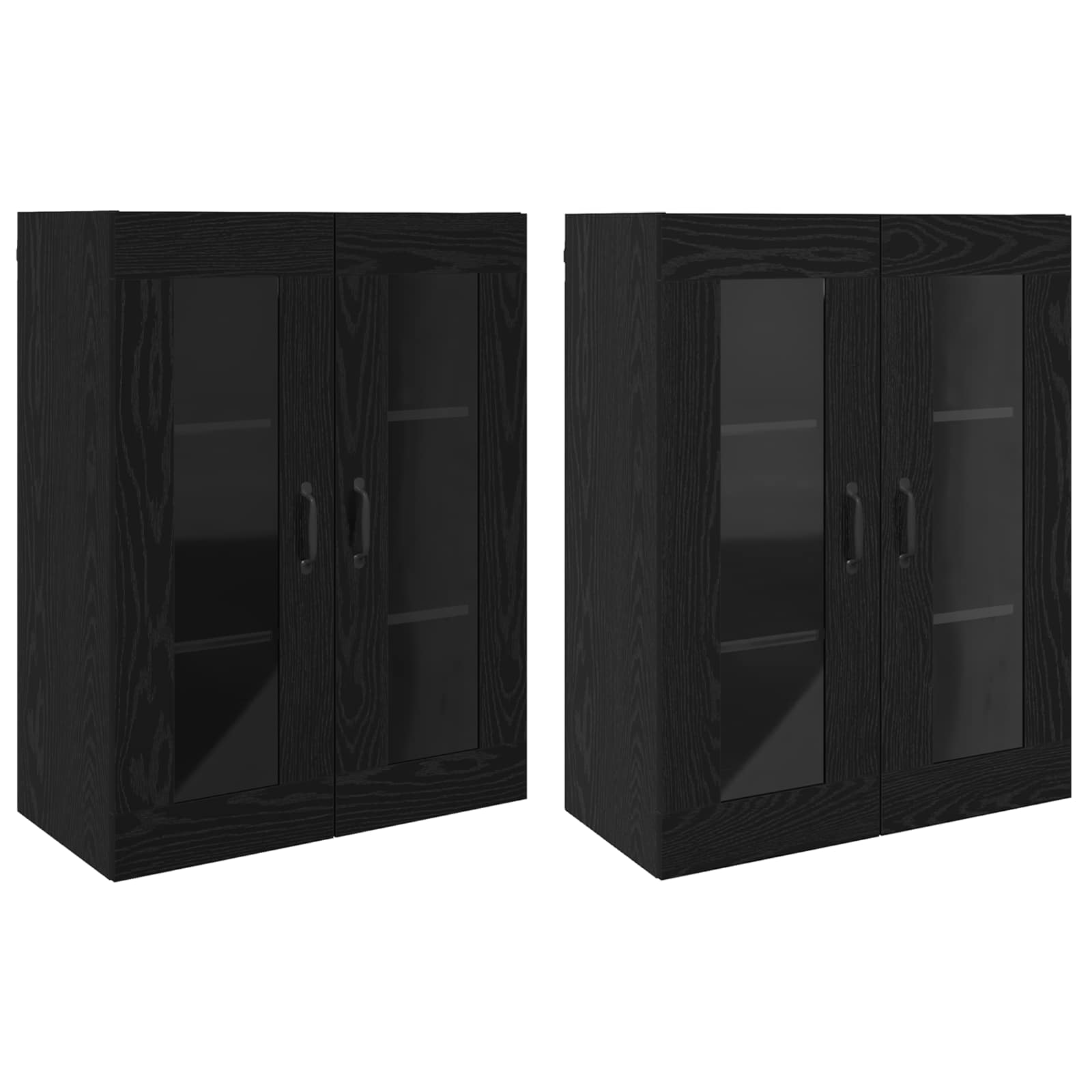 Ντουλάπια Τοίχου 2 pcs Μαύρη δρυς 69,5 x 34 x 90 εκ. - Pakobazaar